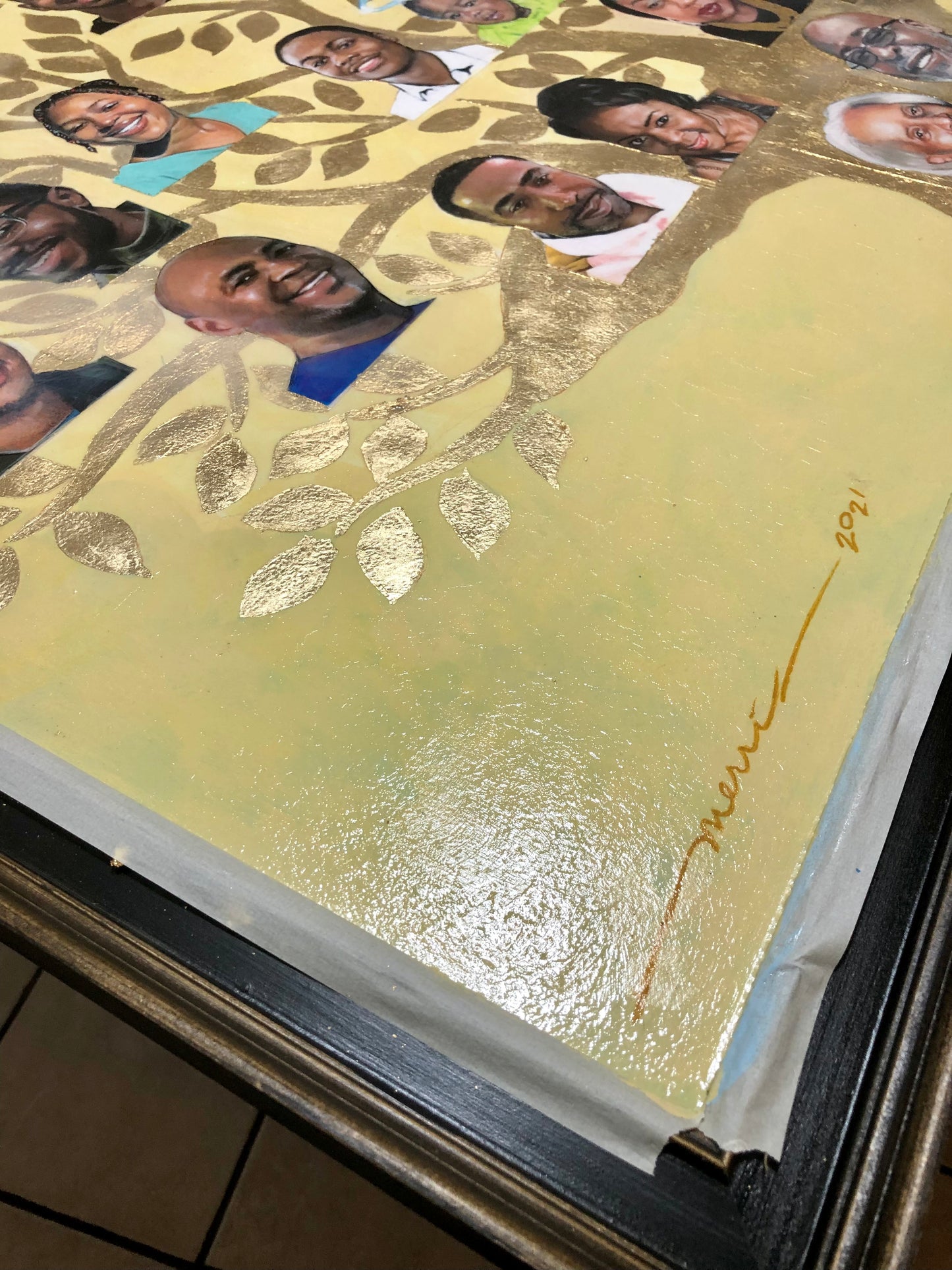 "FAMILY TREES" - Heirloom Custom Hand-Painted Family Portraits - 2-Dimensional flat canvas/panel Birch Wood Panel